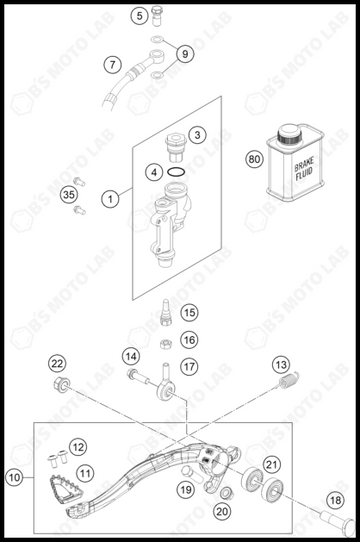 REAR BRAKE CONTROL, 2025 KTM 250-SX