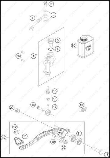 REAR BRAKE CONTROL, 2025 KTM 250-SX-F