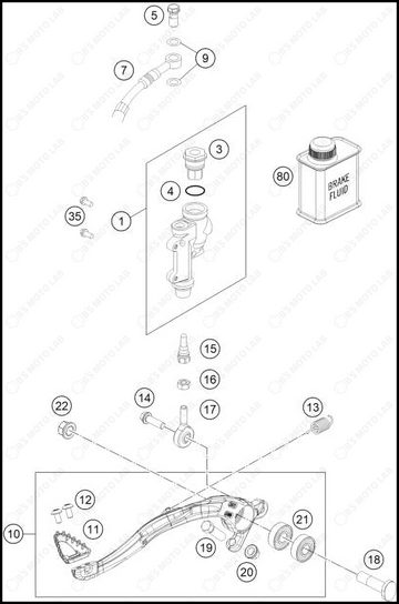 REAR BRAKE CONTROL, 2025 KTM 300-SX