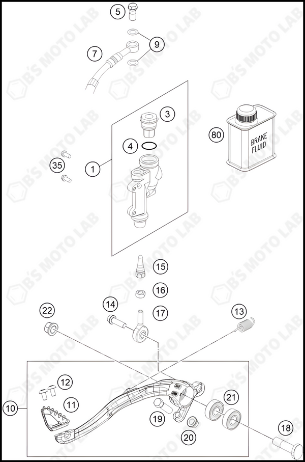 REAR BRAKE CONTROL, 2024 KTM 250-SX-F