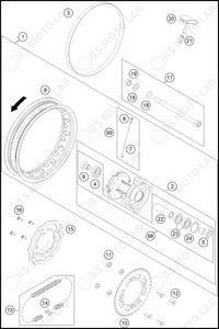 REAR WHEEL, 2022 KTM 50-SX-MINI