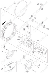 REAR WHEEL, 2022 KTM 50-SX-Factory