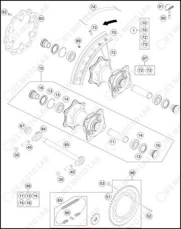 REAR WHEEL, 2023 KTM 85-SX-17-14