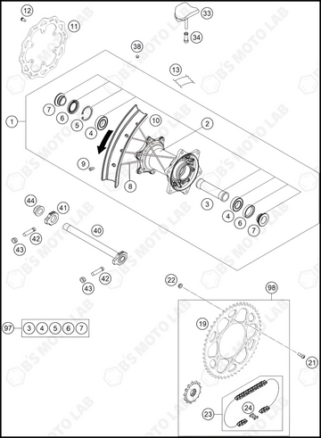 REAR WHEEL, 2024 KTM 450-SX-F