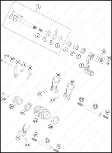 SHIFTING MECHANISM, 2025 KTM 150-SX