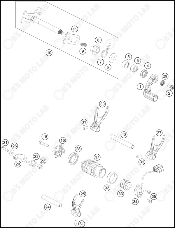 SHIFTING MECHANISM, 2022 KTM 450-SX-F