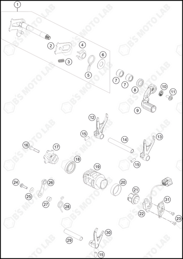 SHIFTING MECHANISM, 2022 KTM 250-SX-F