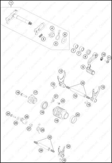 SHIFTING MECHANISM, 2025 KTM 300-XC-W