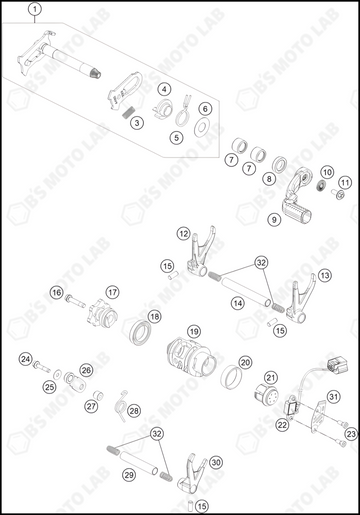 SHIFTING MECHANISM, 2024 KTM 250-SX-F