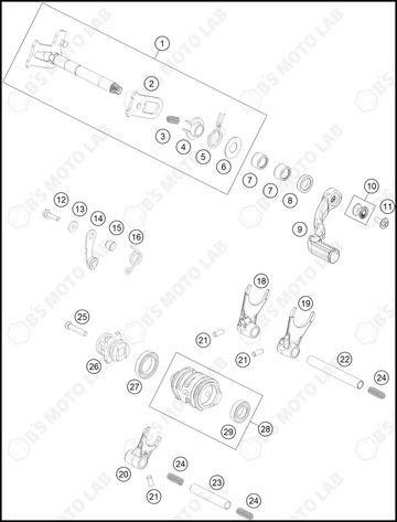 SHIFTING MECHANISM, 2022 KTM 125-SX