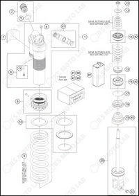 SHOCK ABSORBER DISASSEMBLED, 2022 KTM 450-SX-F