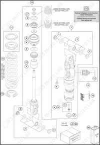 SHOCK ABSORBER DISASSEMBLED, 2022 KTM 65-SX