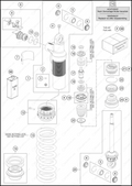 SHOCK ABSORBER DISASSEMBLED, 2025 KTM 300-XC-W