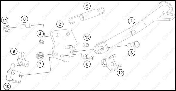 SIDE / CENTER STAND, 2022 KTM Duke-200