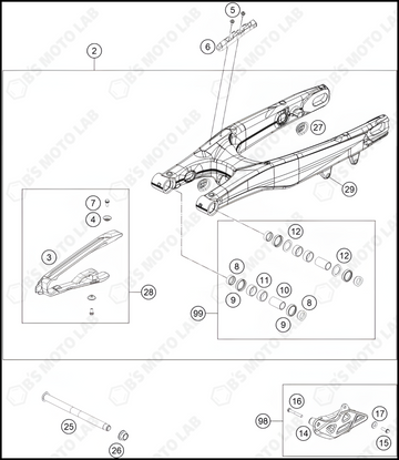 SWING ARM, 2022 KTM 125-SX