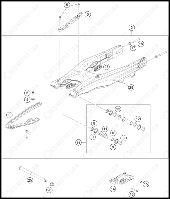 SWING ARM, 2025 KTM 250-SX