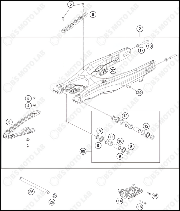 SWING ARM, 2024 KTM 300-SX