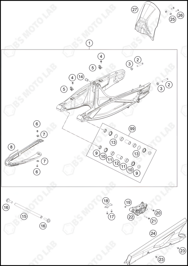 SWING ARM, 2023 KTM duke-390