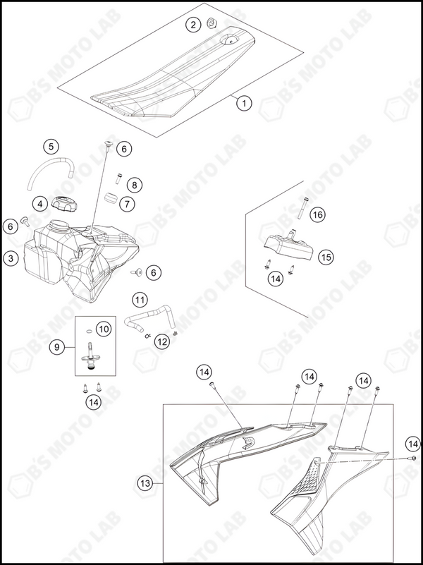 TANK, SEAT, 2024 KTM 50-SX