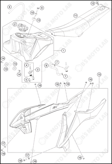 TANK, SEAT, 2023 KTM 65-SX