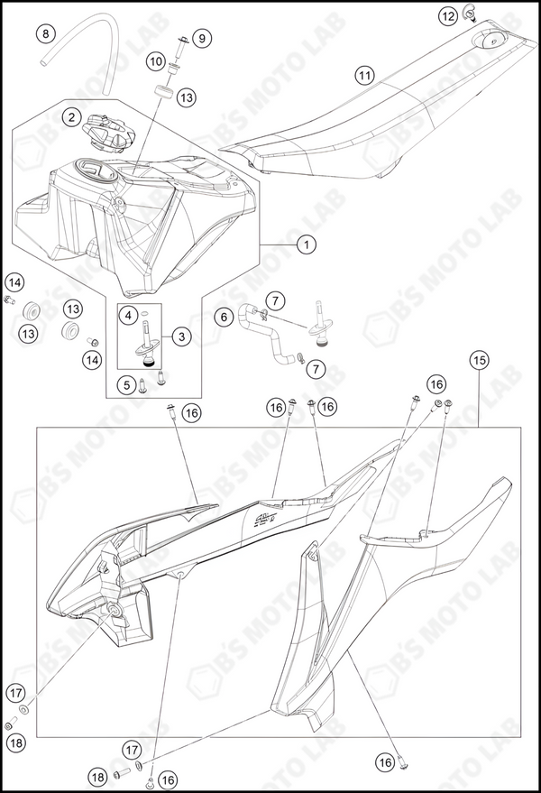 TANK, SEAT, 2023 KTM 65-SX