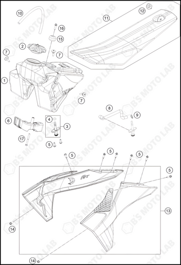 TANK, SEAT, 2025 KTM 65-SX