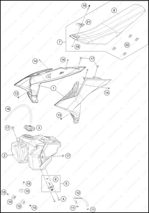 TANK, SEAT, 2025 KTM 85-SX-17-14