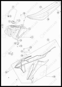 TANK, SEAT, 2022 KTM 250-SX