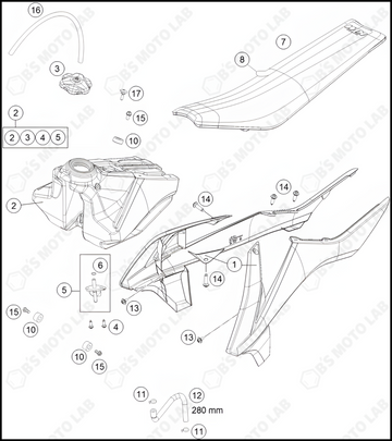 TANK, SEAT, 2022 KTM 85-SX-17-14