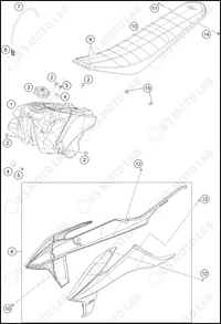 TANK, SEAT, 2022 KTM 250-SX-F