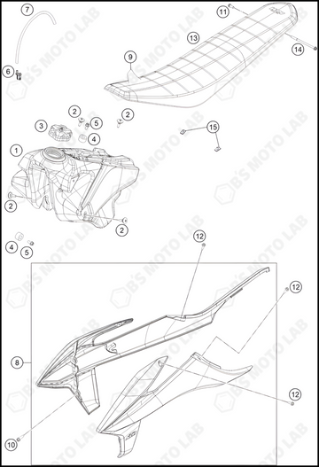 TANK, SEAT, 2022 KTM 250-SX-F