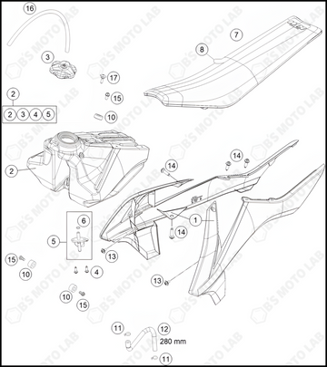 TANK, SEAT, 2023 KTM 85-SX-17-14