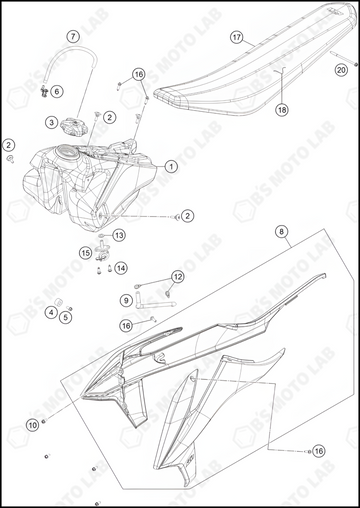 TANK, SEAT, 2022 KTM 125-SX