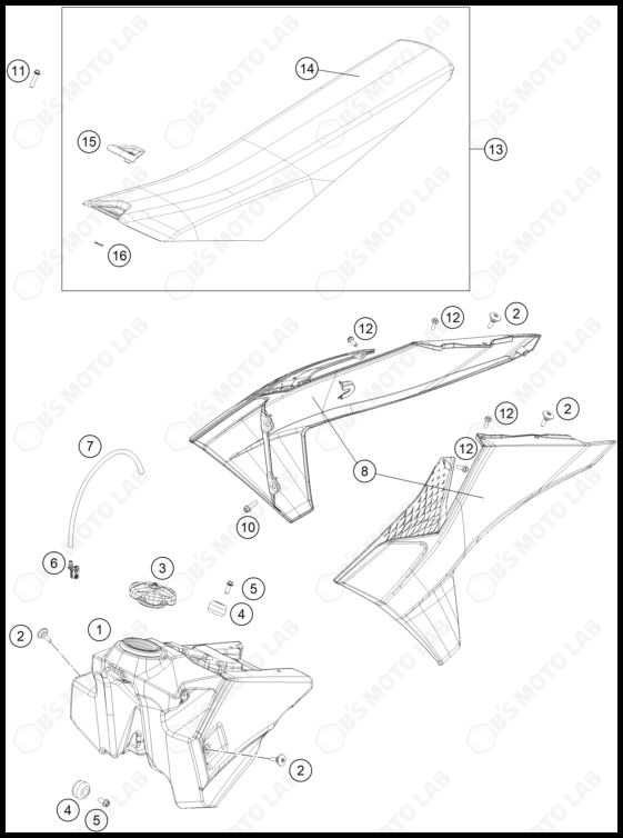 TANK, SEAT, 2025 KTM 250-SX