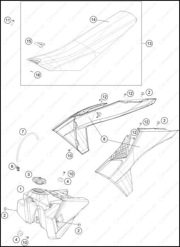 TANK, SEAT, 2025 KTM 150-SX