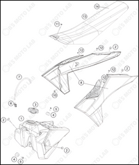 TANK, SEAT, 2024 KTM 125-SX