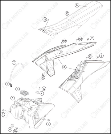 TANK, SEAT, 2024 KTM 450-SX-F