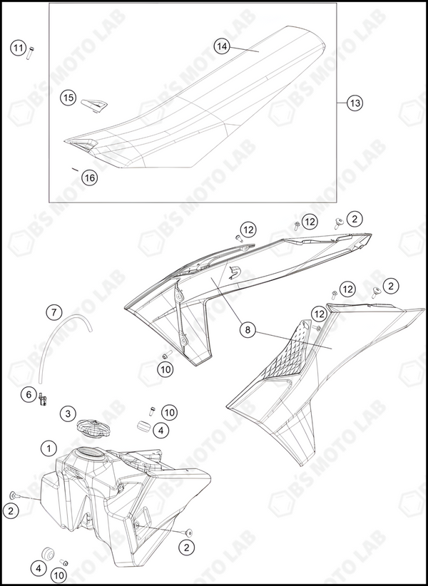 TANK, SEAT, 2024 KTM 350-SX-F