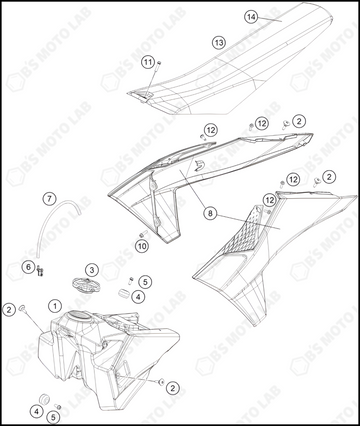 TANK, SEAT, 2023 KTM 300-SX