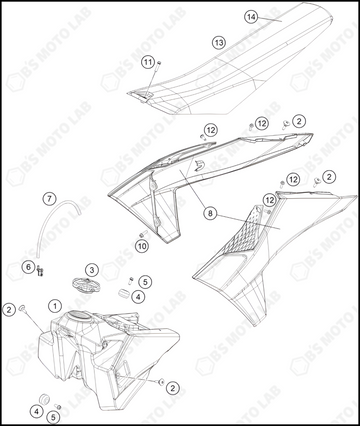TANK, SEAT, 2024 KTM 250-SX