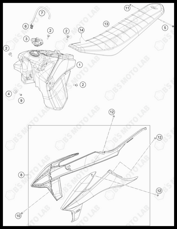 TANK, SEAT, 2022 KTM 300-XC