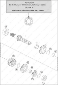 TRANSMISSION I - MAIN SHAFT, 2025 KTM 150-SX