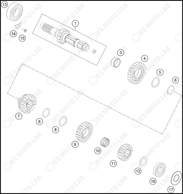 TRANSMISSION I - MAIN SHAFT, 2022 KTM 350-SX-F