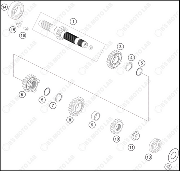 TRANSMISSION I - MAIN SHAFT, 2022 KTM 250-SX-F