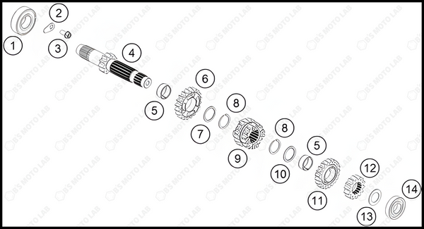 TRANSMISSION I - MAIN SHAFT, 2022 KTM 85-SX-19-16