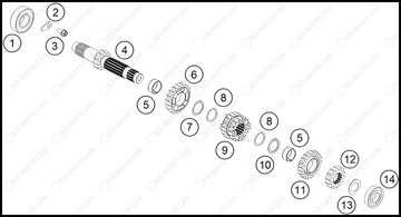 TRANSMISSION I - MAIN SHAFT, 2023 KTM 85-SX-17-14