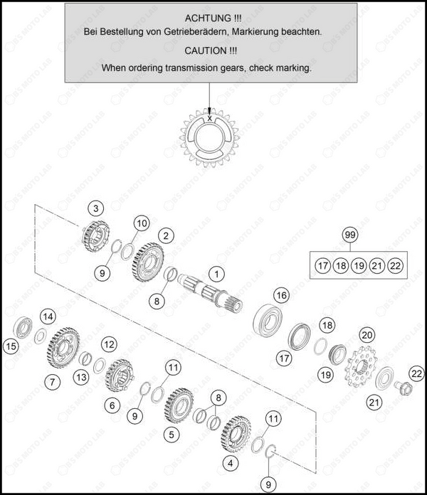 TRANSMISSION II - COUNTERSHAFT, 2025 KTM 150-SX