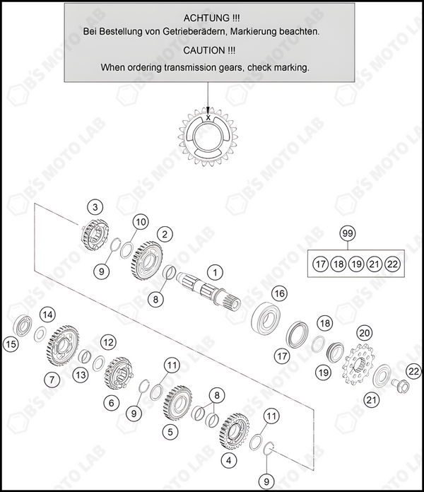 TRANSMISSION II - COUNTERSHAFT, 2024 KTM 125-SX