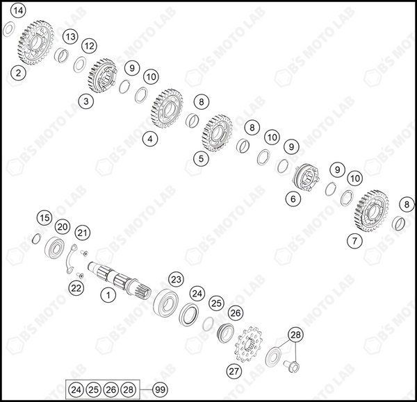 TRANSMISSION II - COUNTERSHAFT, 2022 KTM 450-SX-F