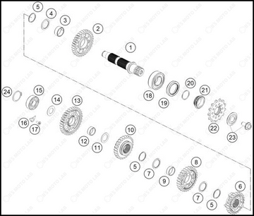 TRANSMISSION II - COUNTERSHAFT, 2025 KTM 250-SX-F